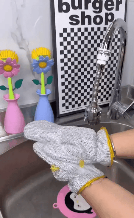 Reusable Steelwire Dishwashing Gloves (Pack of 2)